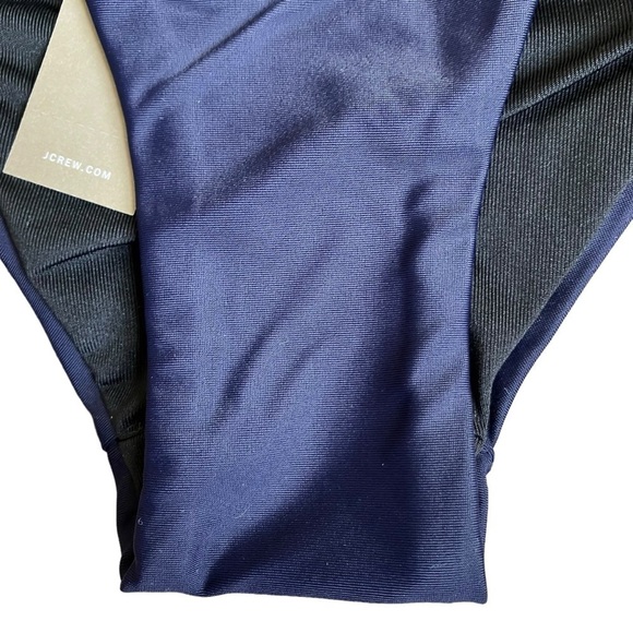 NWT J. Crew Navy Blue Curved Waist Cheeky Bikini Bottoms Minimalist Sz M - Picture 9 of 16